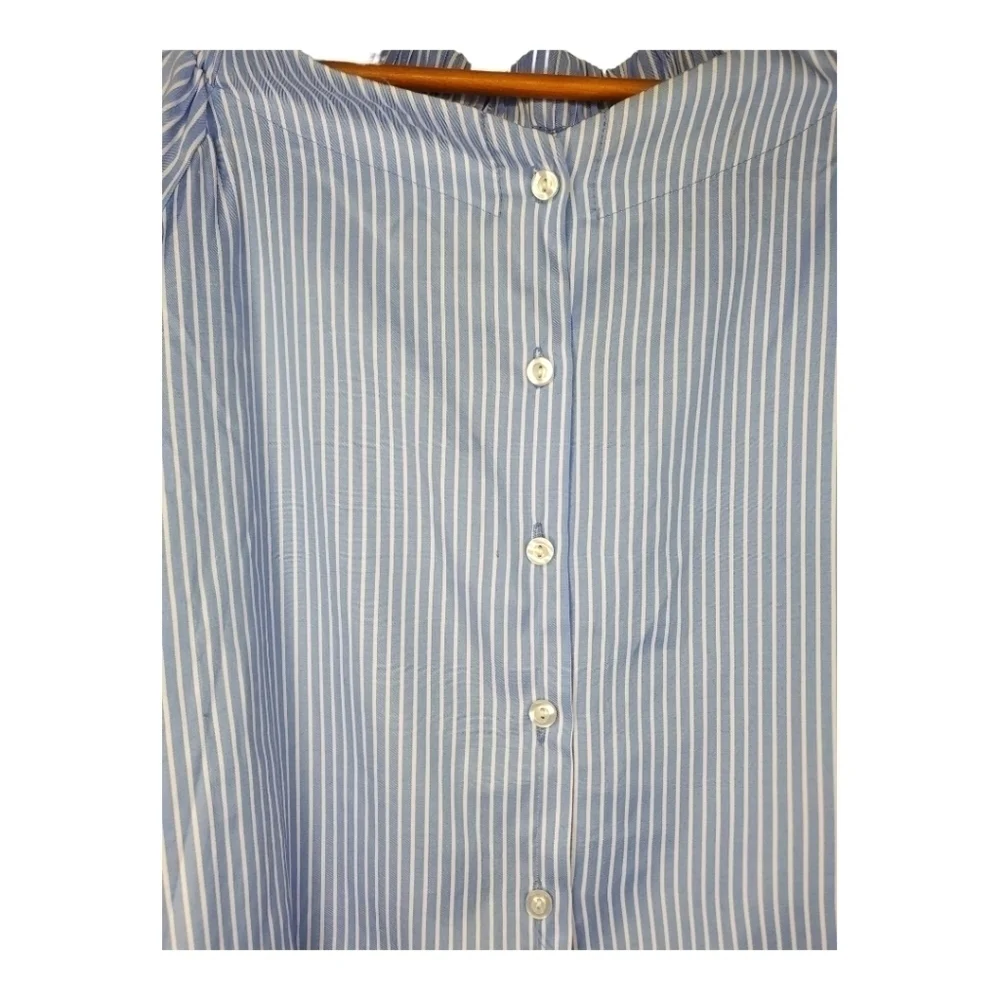 HAUTE Project Stripped Off-the-shoulder Cuff Tie Sleeves Button Blouson Size M - Picture 4 of 6